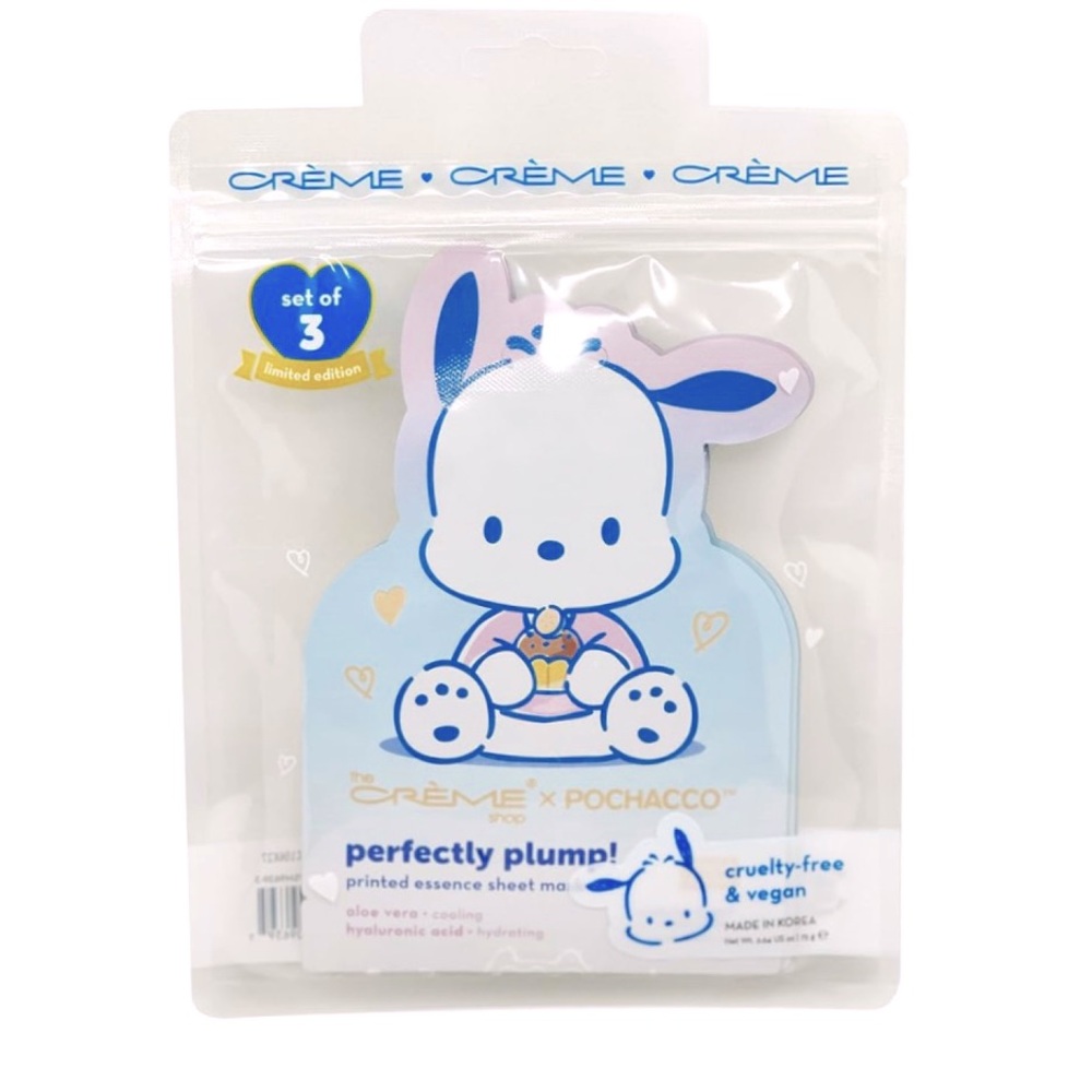 The Crème Shop x Pochacco Perfectly Plump! Printed Essence Sheet Mask - 3 masks